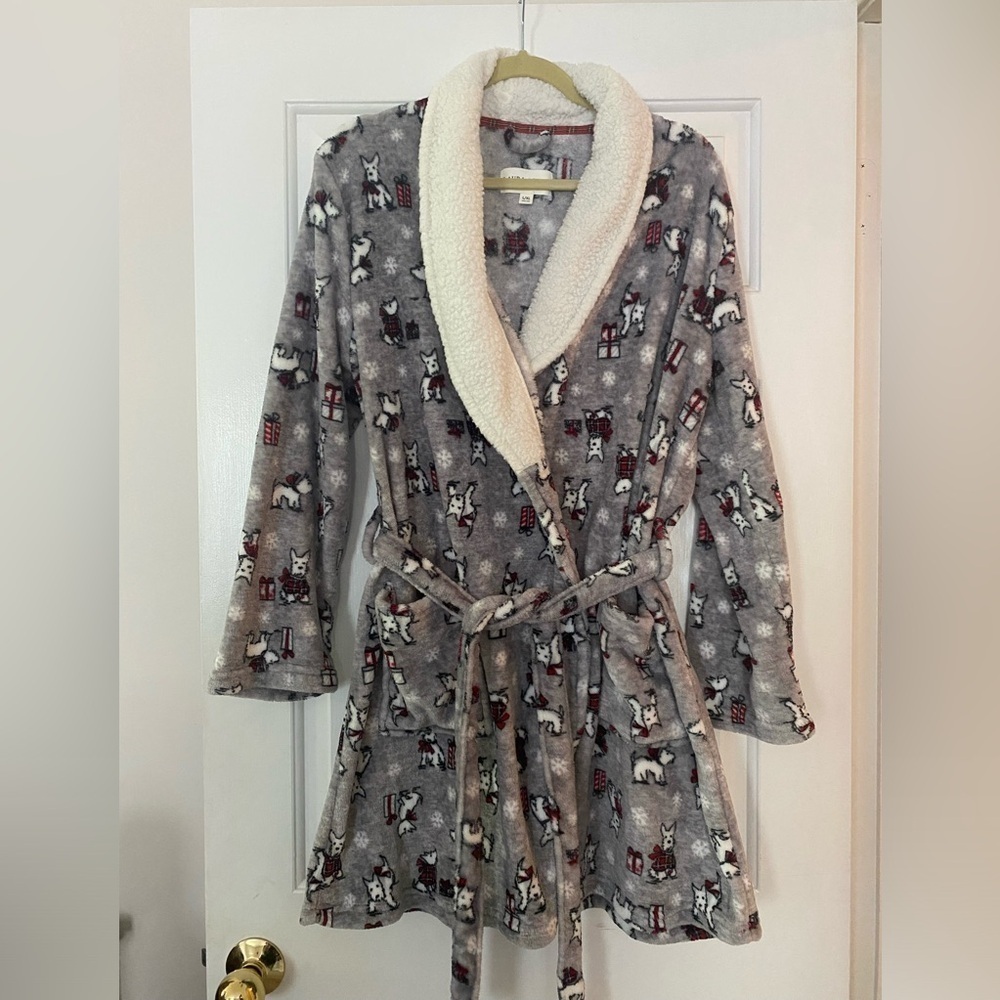 Laura Ashley Cozy Scottie Dog Robe Size L/XL